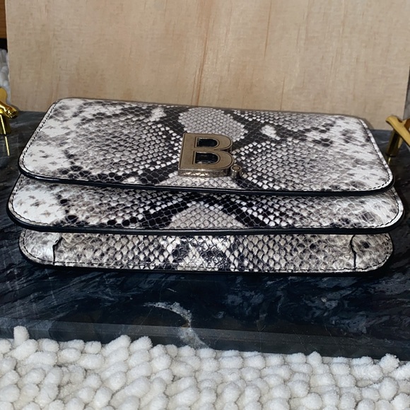 Balenciaga B Python Print Calfskin Leather Wallet on Chain Bag - Picture 6 of 12